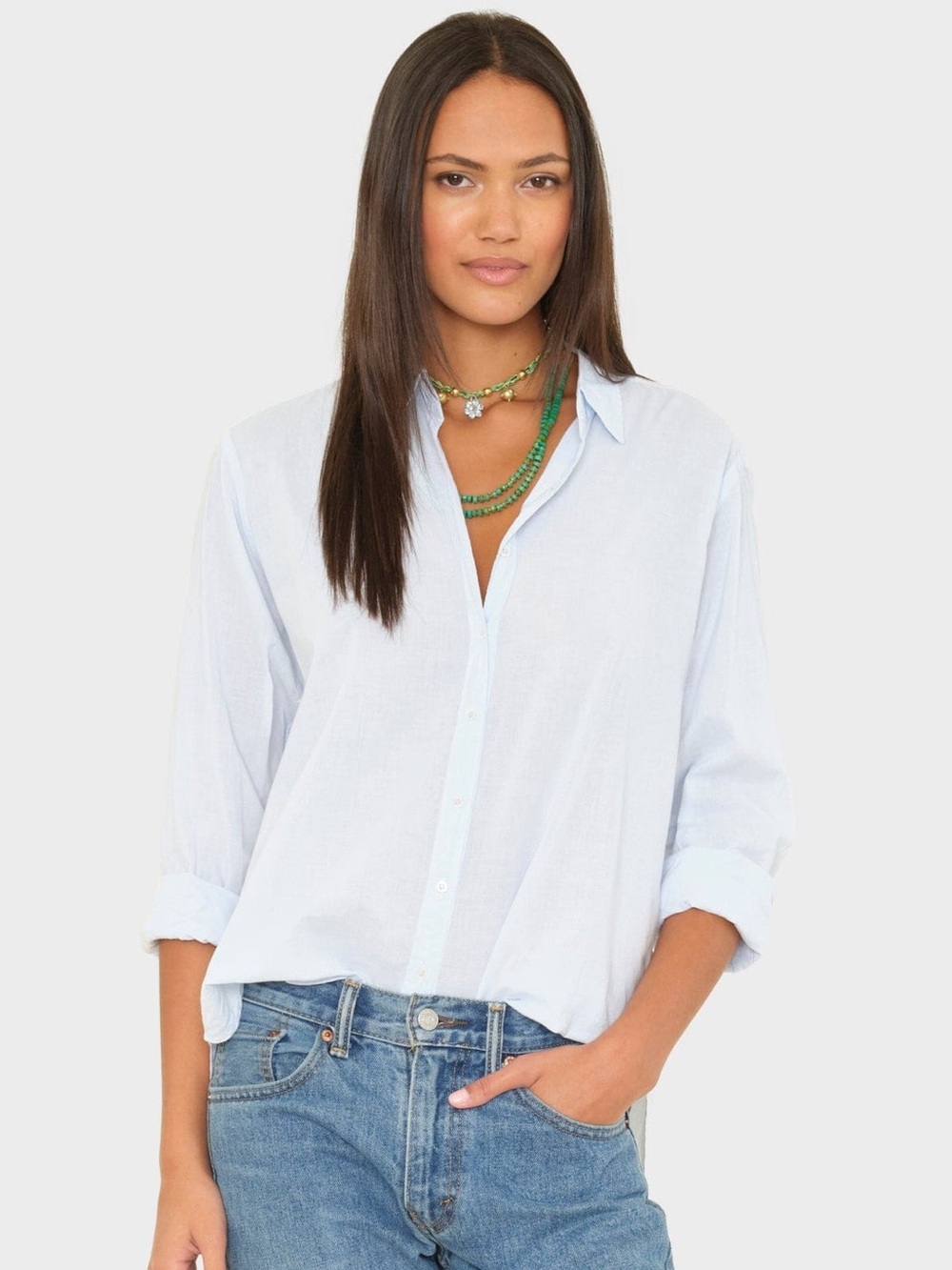 Xirena Beau Cotton Poplin Button Down Shirt | Skylight | XL